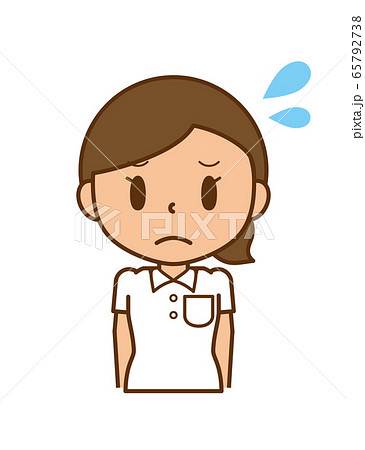 看護師 女性 ナース 困るのイラスト素材