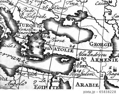 ヨーロッパ 地図 欧州 古地図 アンティークの写真素材