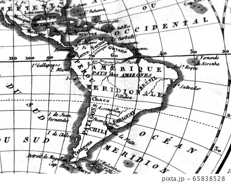 地図 マップ 南米 中南米の写真素材