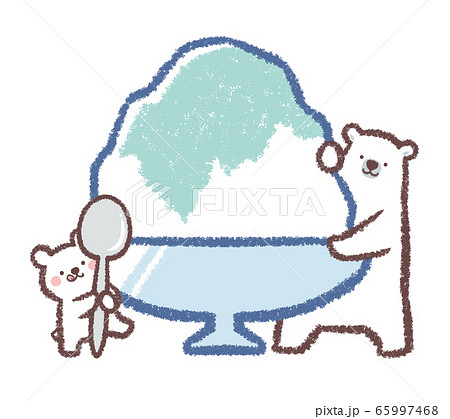 しろくまかき氷のイラスト素材