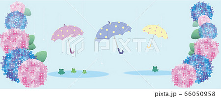 あじさい かわいい アジサイ 梅雨のイラスト素材