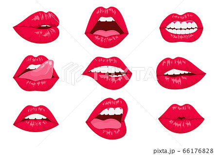 くちびる 唇 柄 キスのイラスト素材