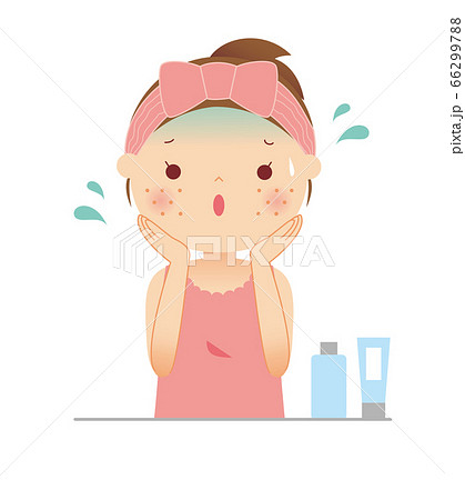 そばかす 女の子 かわいいのイラスト素材