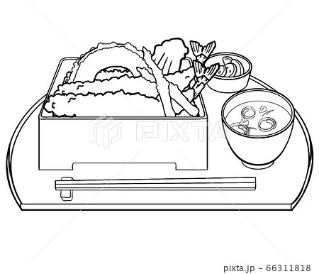 てんぷら定食のイラスト素材 Pixta