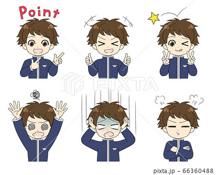 笑う 男の子 高校生 男子生徒のイラスト素材
