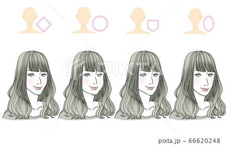 ロングアレンジのイラスト素材