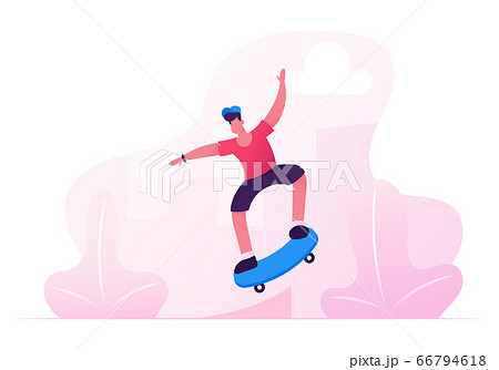 スケボー 少年 男 スケーターのイラスト素材
