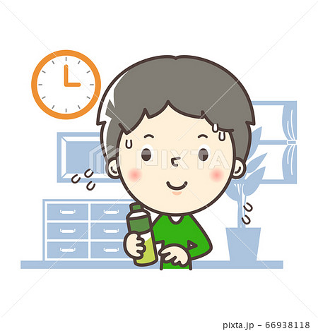 お茶を飲むのイラスト素材