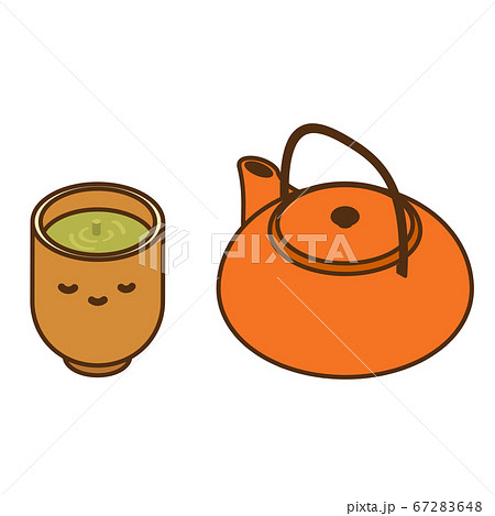 緑茶 湯のみ お茶 茶柱のイラスト素材