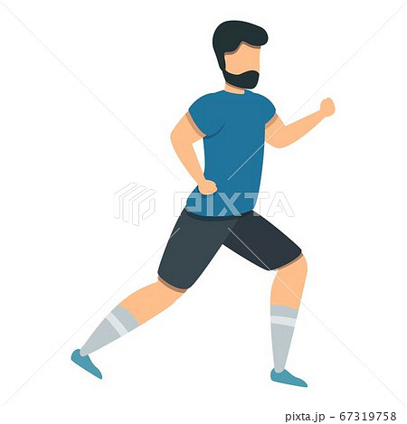 Soccer Player Running Icon Cartoon Styleのイラスト素材