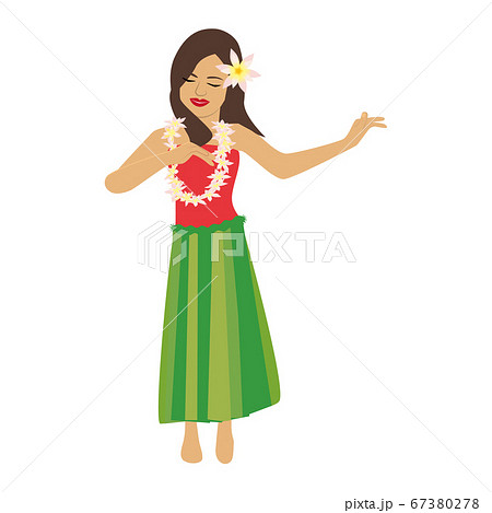 ハワイ アロハ フラダンス 女性のイラスト素材