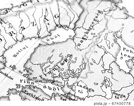 世界地図 アンティーク 北欧 古地図の写真素材