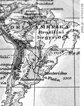 地図 マップ 世界地図 南米の写真素材
