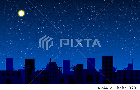 夜の街角 かわいいの写真素材