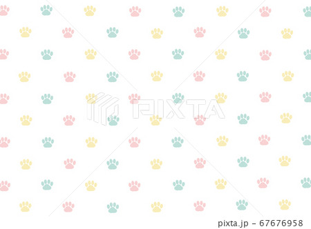 猫 足跡 壁紙 パターンのイラスト素材