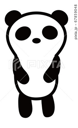 パンダ 白黒 イラスト 動物の写真素材