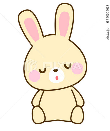 うさぎ 昼寝 ラビット イラストのイラスト素材