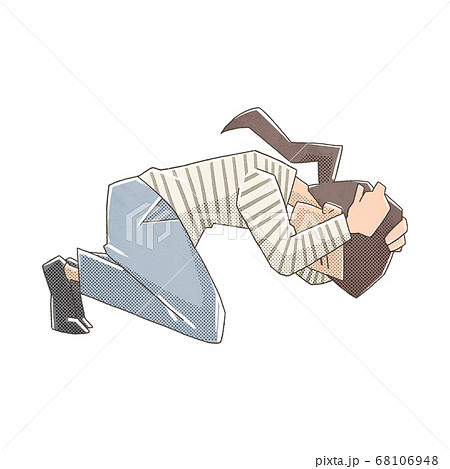 かがむのイラスト素材