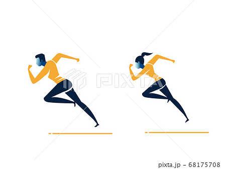 ランニングフォームのイラスト素材
