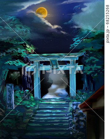鳥居 階段 参道 神社のイラスト素材