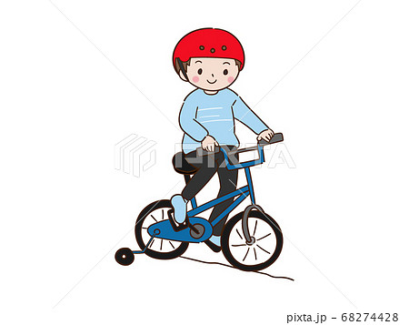 自転車 乗り物 イラスト 手書きのイラスト素材