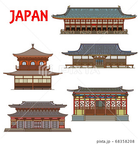 寺 門 日本 アジアのイラスト素材