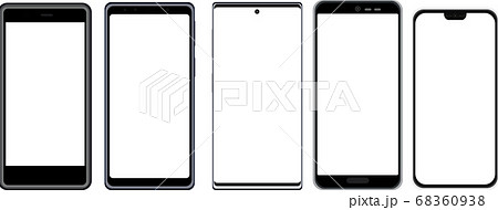 スマートフォン スマホ 携帯電話 画面のイラスト素材 Pixta