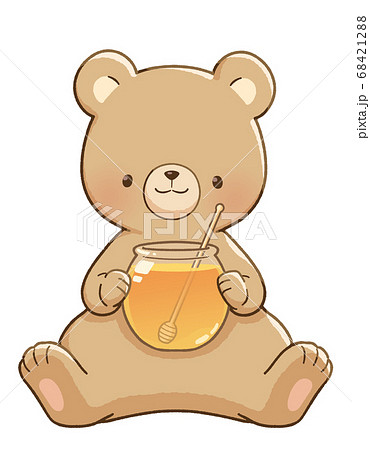 クマ 熊 イラスト 座るの写真素材