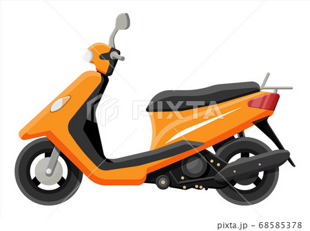 原付バイク バイク オレンジ オレンジ色の写真素材