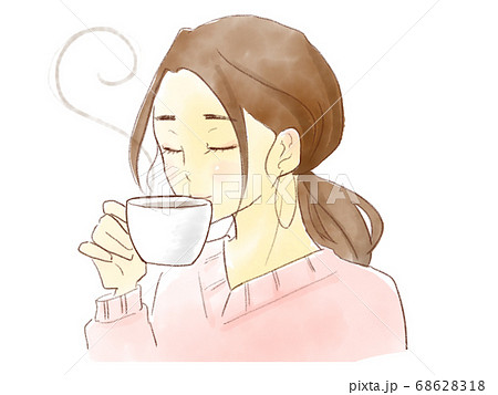 紅茶 ティータイム 女性 お茶のイラスト素材