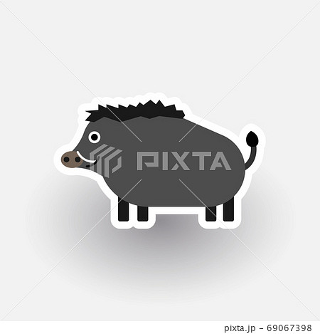 イノシシ 漫画の写真素材