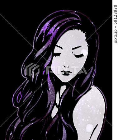 切り絵 女性の肖像 ウットリ。星を見つめる女性 ≪切り絵≫ 切り絵 Jasmine 通販