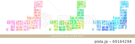 日本地図 日本 地図 手書きのイラスト素材