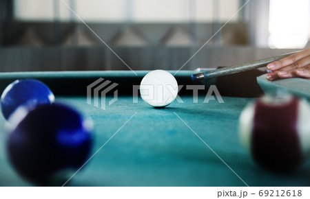玉突き ゲームの写真素材