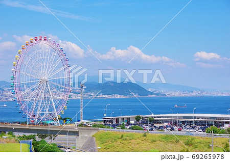 観覧車 淡路島 サービスエリアの写真素材