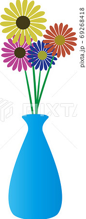 生け花 花瓶 花 イラストのイラスト素材