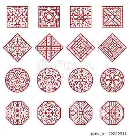 韓国風 模様 パターンの写真素材