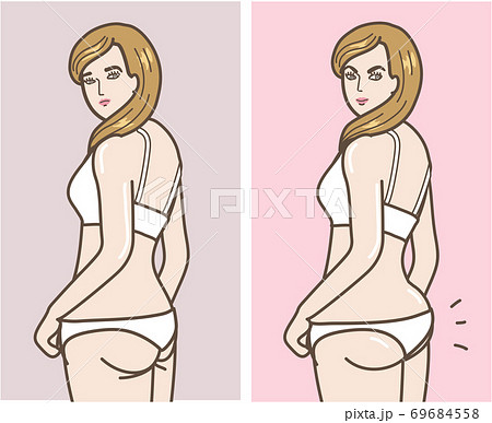 垂れ尻のイラスト素材