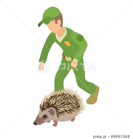 はりねずみ ハリネズミ ヘッジホッグ アイコンのイラスト素材