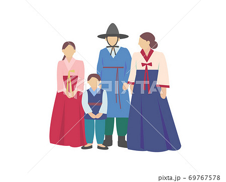 チマチョゴリ 韓国 伝統衣装のイラスト素材