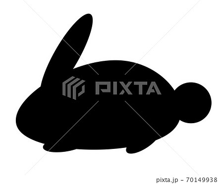 うさぎ 一匹 横向き 一羽の写真素材