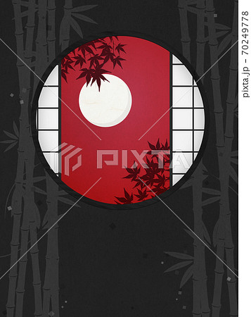 和柄 背景 黒 フレームのイラスト素材