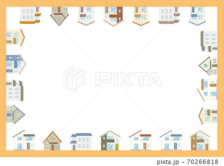 家 フレーム 枠 住宅のイラスト素材