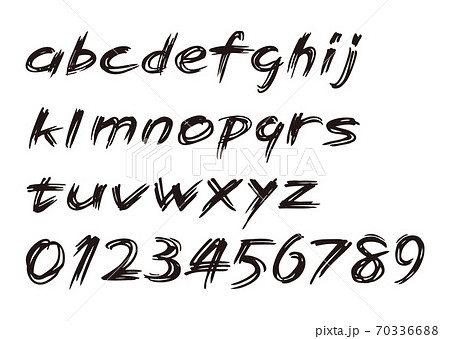 フォント アルファベット小文字 数字のイラスト素材