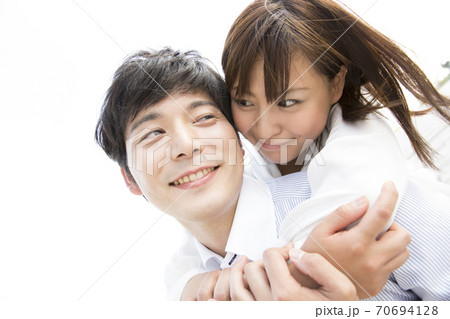 後ろからの写真素材