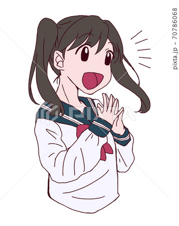 無表情 女の子の写真素材