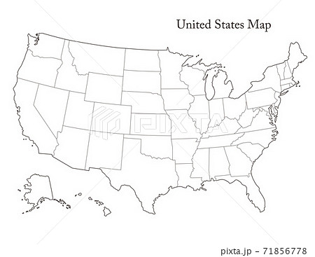 アメリカ 地図 白地図 ベクターのイラスト素材