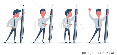 大人 デザイナー 男 ボールペンのイラスト素材