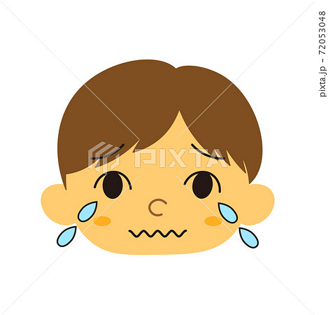 男性 男の子 泣き顔 悲しいのイラスト素材