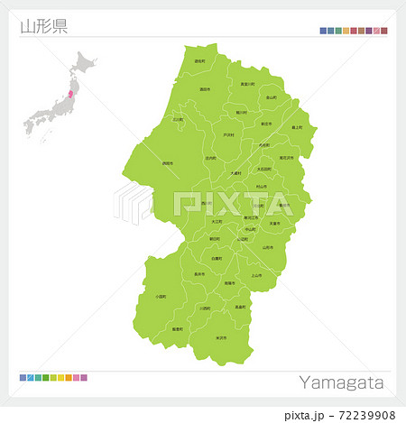 東北地図のイラスト素材